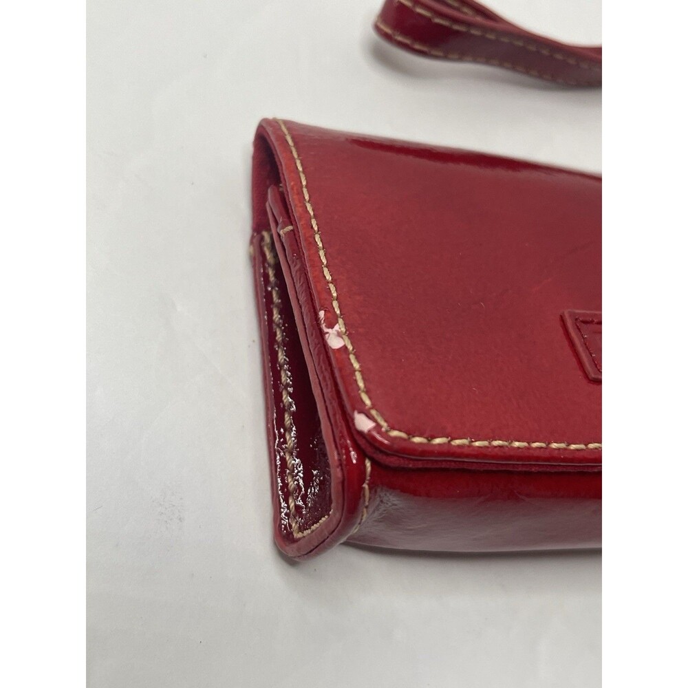 dooney and bourke red patent leather lipstick case Magnetic Snap Wristlet 5x3" - Picture 2 of 7